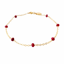 Load image into Gallery viewer, Red Ruby Gemstone Chain Bracelet. Genuine gemstone bracelet
