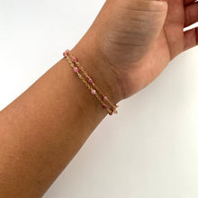 Load image into Gallery viewer, Pink Tourmaline Bracelet. 14k Rose Gold Filled and Gemstones Bracelet.
