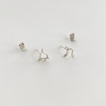Load image into Gallery viewer, Custom Lowercase Initial Stud Earrings. Small Sterling Silver Initial Studs
