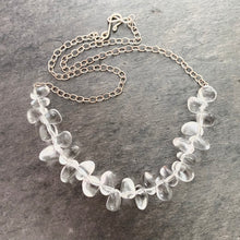 Load image into Gallery viewer, Crystal Necklace. Clear Crystal Quartz Polished Statement Necklace
