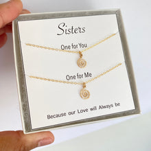 Load image into Gallery viewer, Sisters Necklace Set. Spiral Necklaces. 14k Gold
