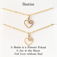 Load image into Gallery viewer, Besties Necklace Set. Heart Necklaces. 14k Gold Filled
