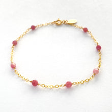 Load image into Gallery viewer, Pink Tourmaline Bracelet. 14k Gold Filled and Genuine Gemstone Bracelet.

