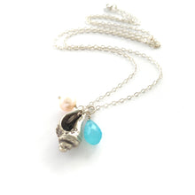 Load image into Gallery viewer, Conch Shell Necklace. Sterling Silver Ocean Charm Whelk Necklace
