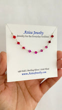 Load image into Gallery viewer, Red Ombré Crystal Anklet. Sterling Silver Red Ombré Crystal Ankle Bracelet.
