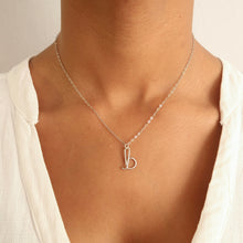 Load image into Gallery viewer, Silver Initial Necklace. Custom Lowercase Initial Script Letter Pendant.
