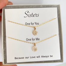 Load image into Gallery viewer, Sisters Necklace Set. Spiral Necklaces. 14k Gold

