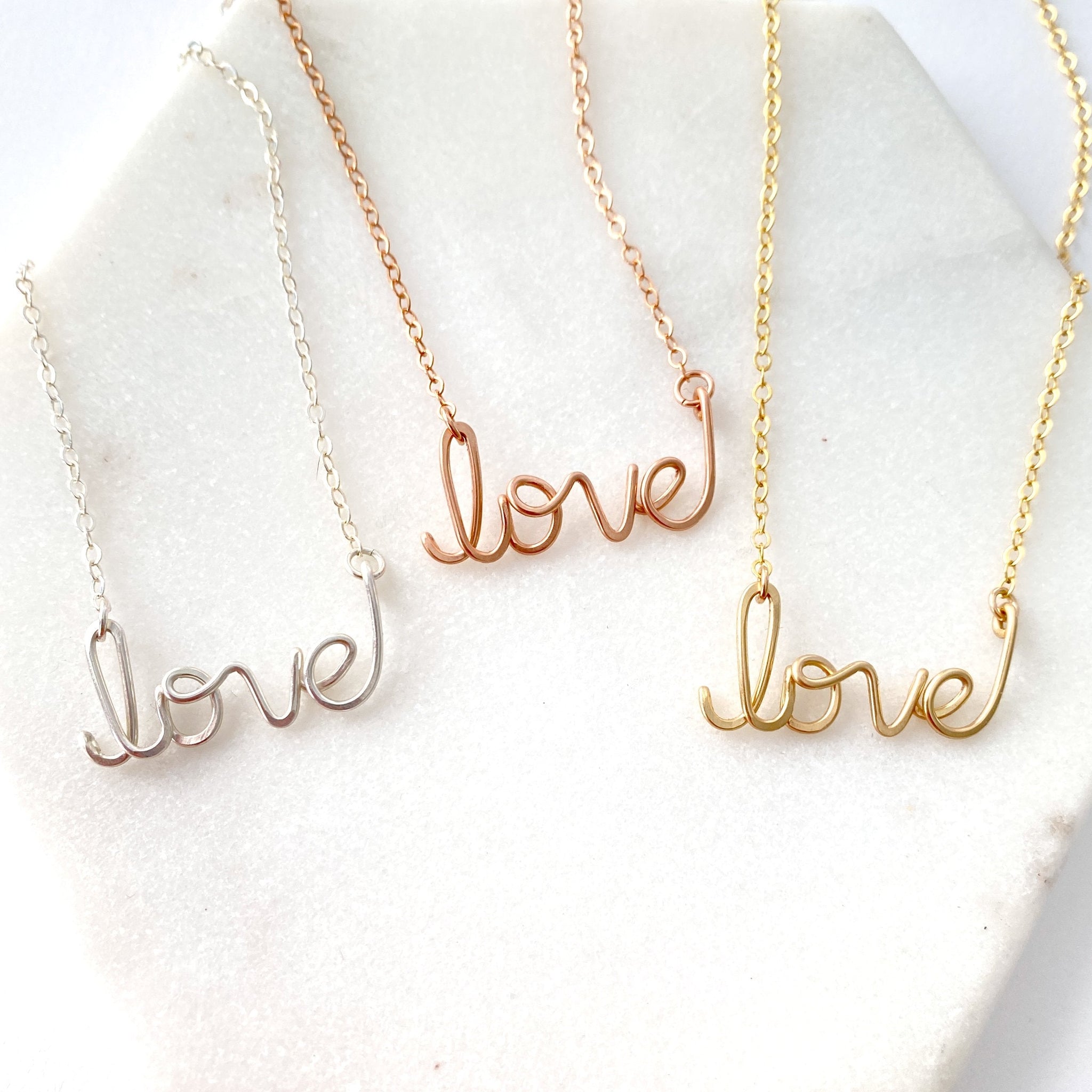 Mini Flawless Love Script Necklace - LANA