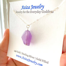 Load image into Gallery viewer, Amethyst Necklace. Rock Candy Amethyst Pendant. Sterling Silver.
