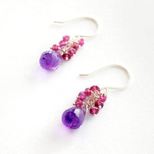 Load image into Gallery viewer, Amethyst and Purple Sapphire Sterling Silver Earrings
