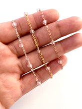 Load image into Gallery viewer, Rose Quartz Bracelet. Genuine Pink Gemstone Sterling Silver Bracelet.
