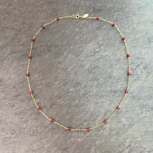 Load image into Gallery viewer, Red Ruby Necklace. Genuine Ruby and Chain Necklace. AzizaJewelry.
