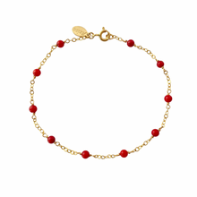 Load image into Gallery viewer, Red Coral Bracelet - 14k Gold Filled
