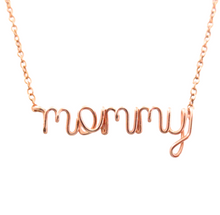 Load image into Gallery viewer, Rose Gold Mommy Daughter Necklace Set. Mommy Heart Necklaces in 14k rose gold filled. Mom to Be Gift. Push Present
