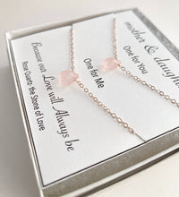 Load image into Gallery viewer, Mother Daughter Necklaces - Rose Quartz and Sterling Silver
